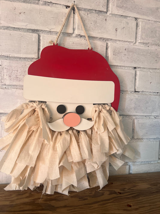 12/1-WILLOW & ASH CRAFT AFTERNOON-Rag Tie Santa Wall Hanging