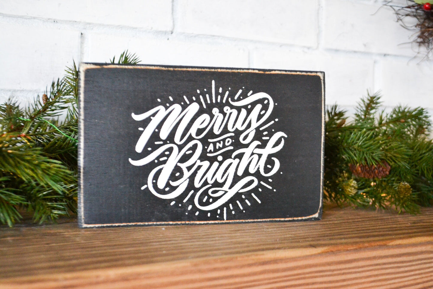 Merry and Bright Black Wooden Decor