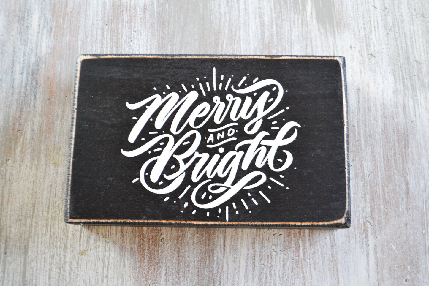 Merry and Bright Black Wooden Decor