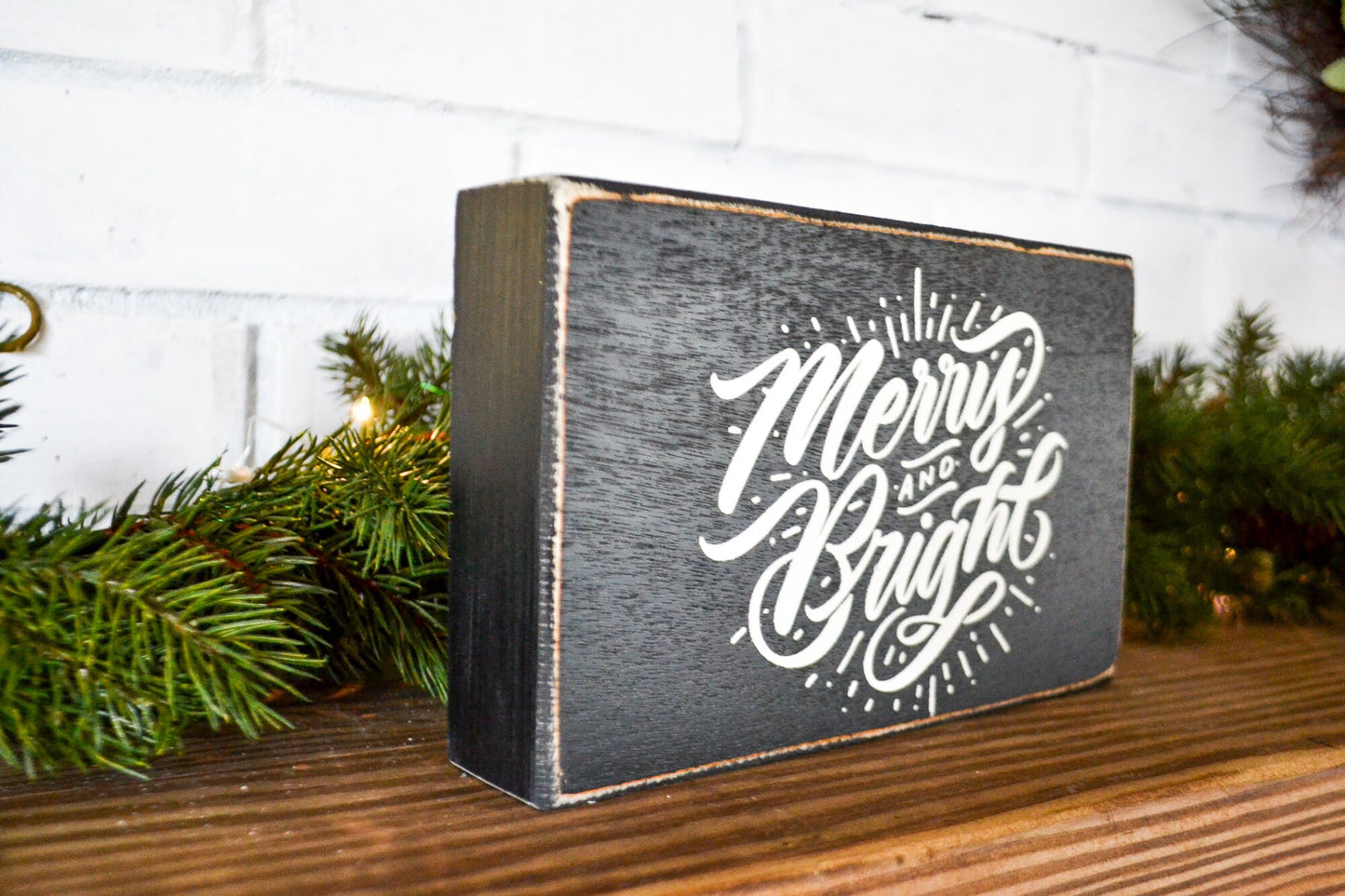 Merry and Bright Black Wooden Decor