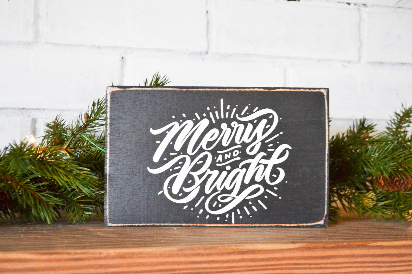 Merry and Bright Black Wooden Decor