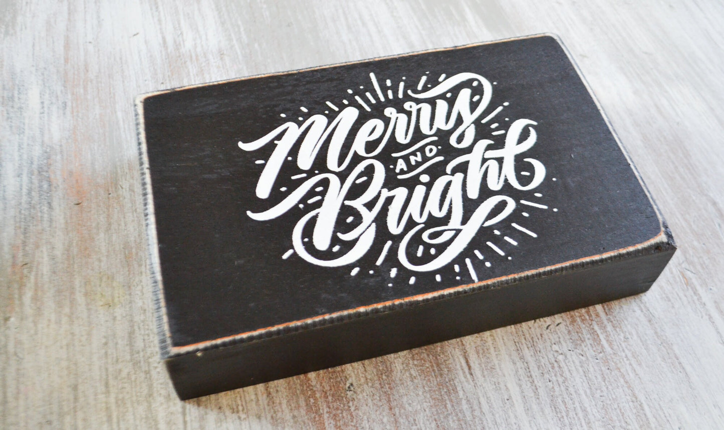 Merry and Bright Black Wooden Decor