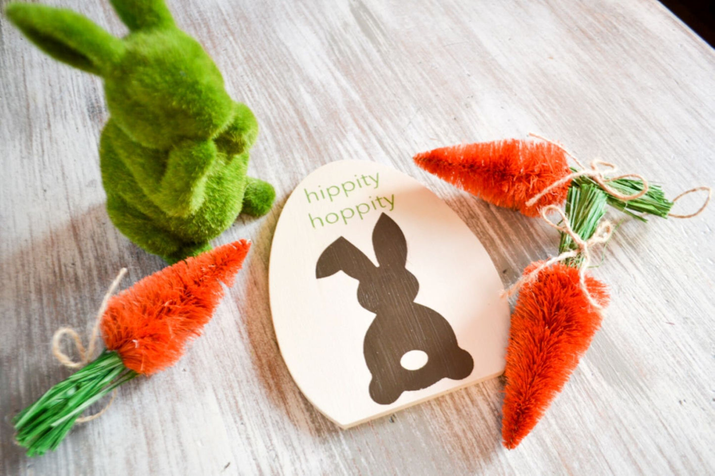 Hippity Hoppity Bunny Easter Wood Sign-Tiered Tray Decor-Mini Easter Sign-Mini Sign for Tier Tray