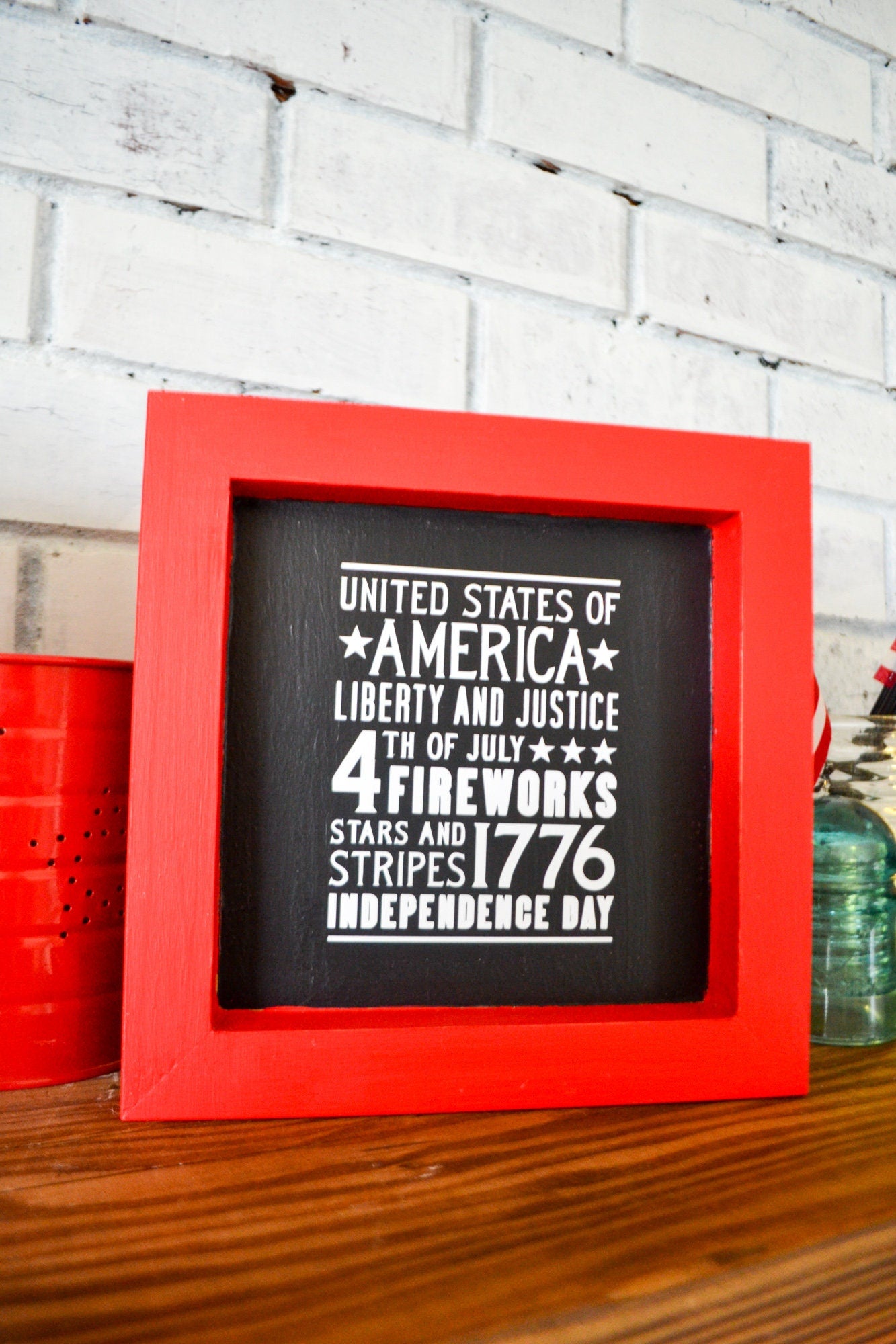 4th of July Small Wood Sign-USA Decor-4th of July Decor-Independence Day-Summer Decor-Americana Decor