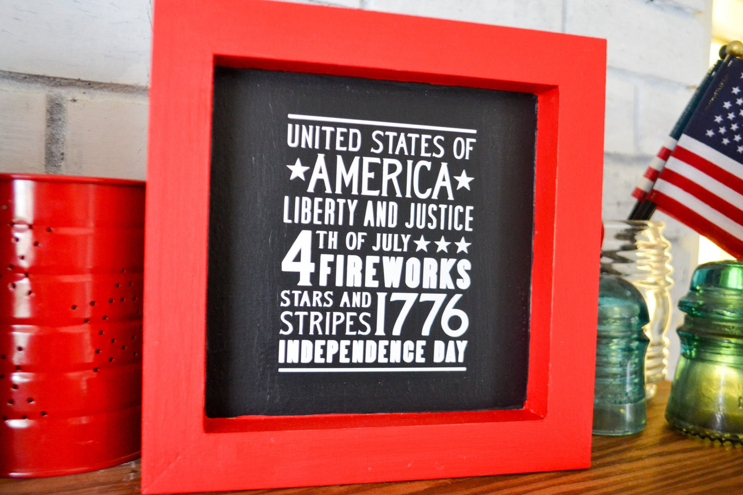 4th of July Small Wood Sign-USA Decor-4th of July Decor-Independence Day-Summer Decor-Americana Decor