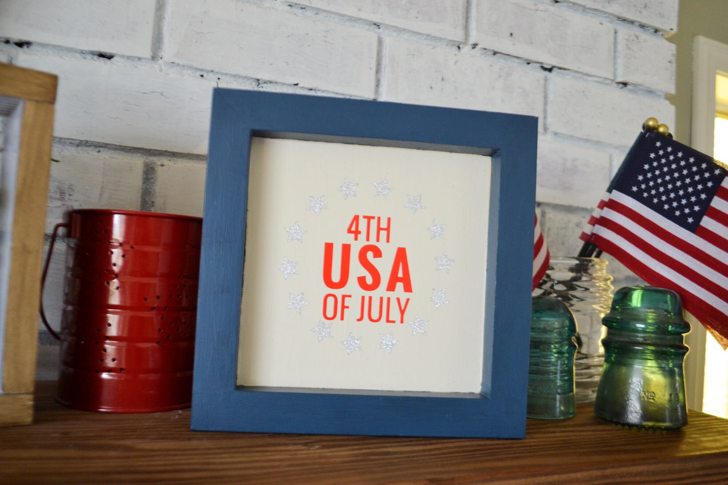 4th of July Small Wood Sign-USA Decor-4th of July Decor-Independence Day-Americana Decor-Summer Decor