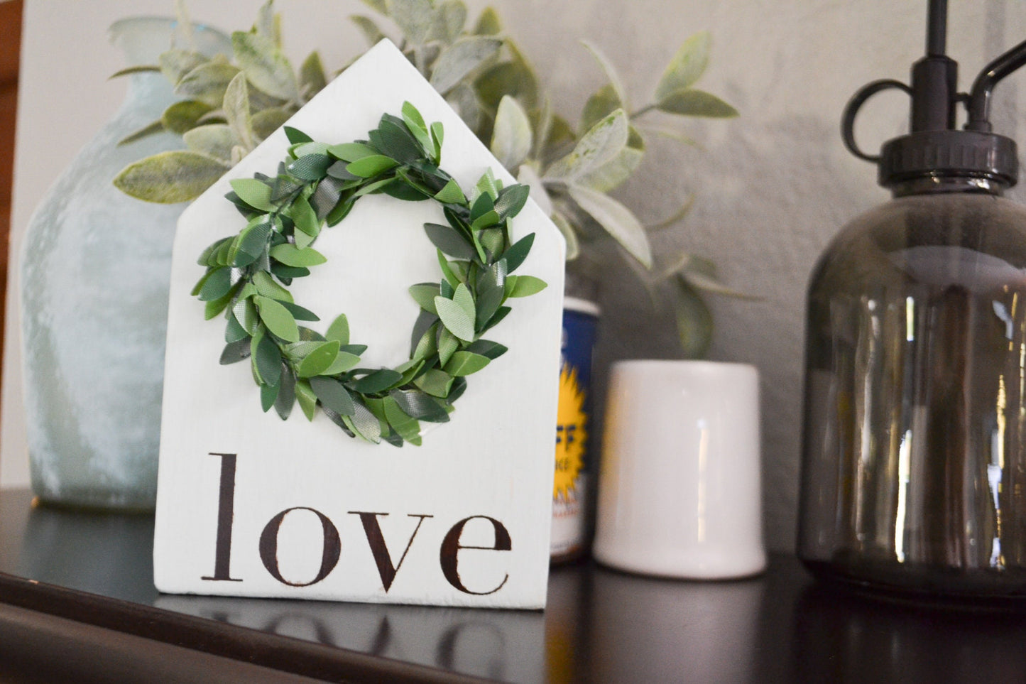 Mini Love Wreath House Decor Mini Sign Decor Tiered Tray Decor Love Decor Farmhouse Love