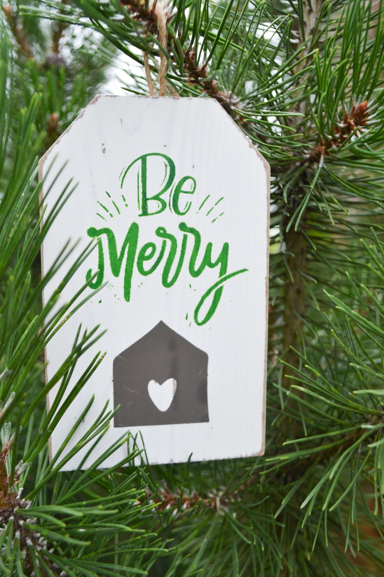 Rustic Farmhouse Tag Ornament-Shabby Chic Christmas-Rustic Christmas Ornament