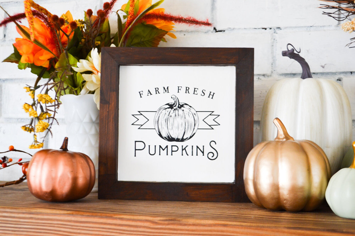 Fall Farmhouse Decor-Fall Decor-Fall Harvest Blessings-Mantel Decor-Mini House Sign-Pumpkin Decor