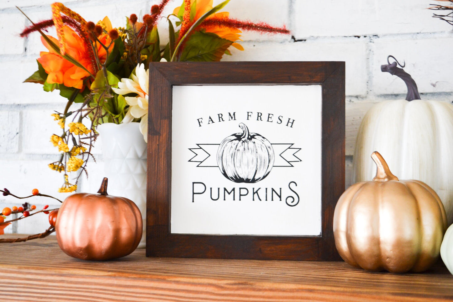 Fall Farmhouse Decor-Fall Decor-Fall Harvest Blessings-Mantel Decor-Mini House Sign-Pumpkin Decor