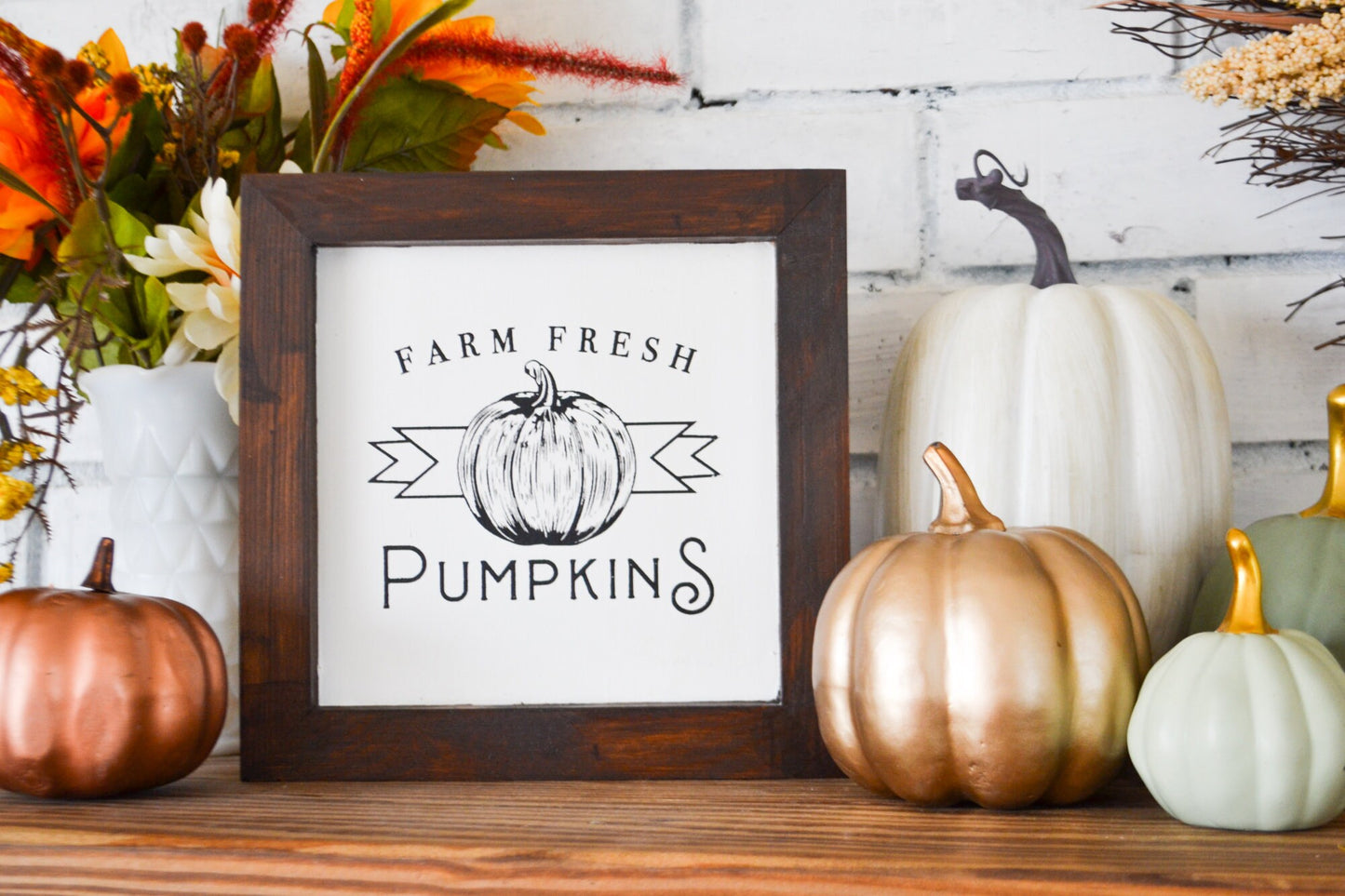 Fall Farmhouse Decor-Fall Decor-Fall Harvest Blessings-Mantel Decor-Mini House Sign-Pumpkin Decor