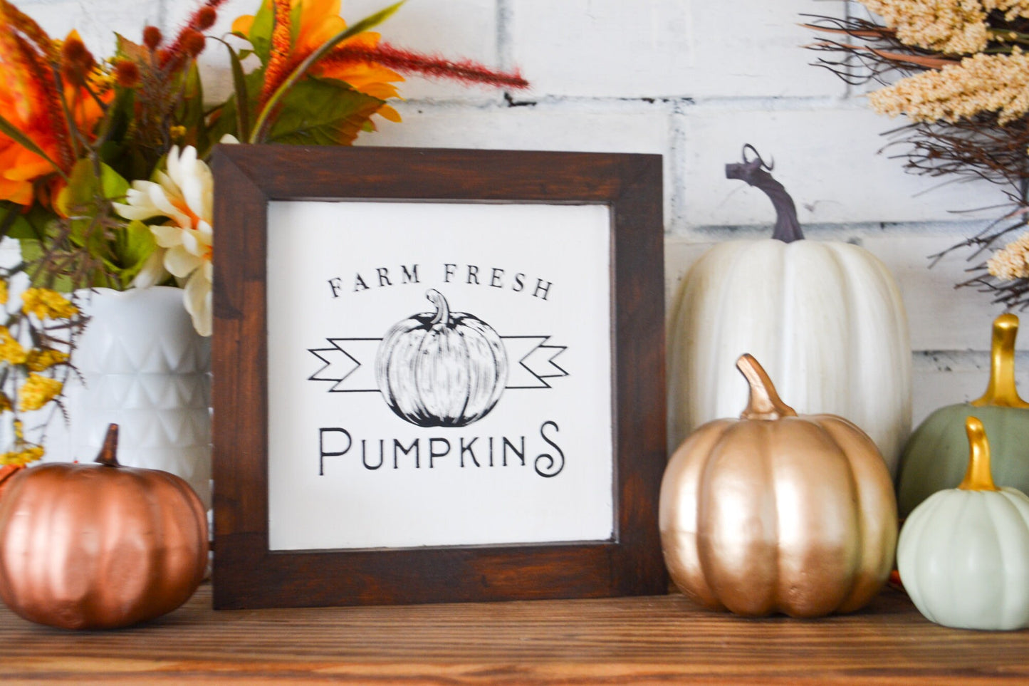 Fall Farmhouse Decor-Fall Decor-Fall Harvest Blessings-Mantel Decor-Mini House Sign-Pumpkin Decor