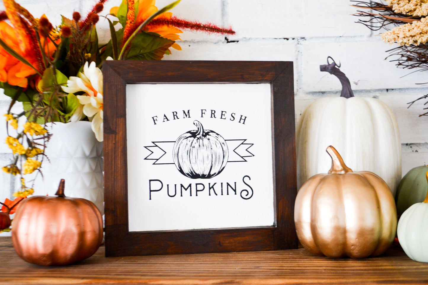 Fall Farmhouse Decor-Fall Decor-Fall Harvest Blessings-Mantel Decor-Mini House Sign-Pumpkin Decor