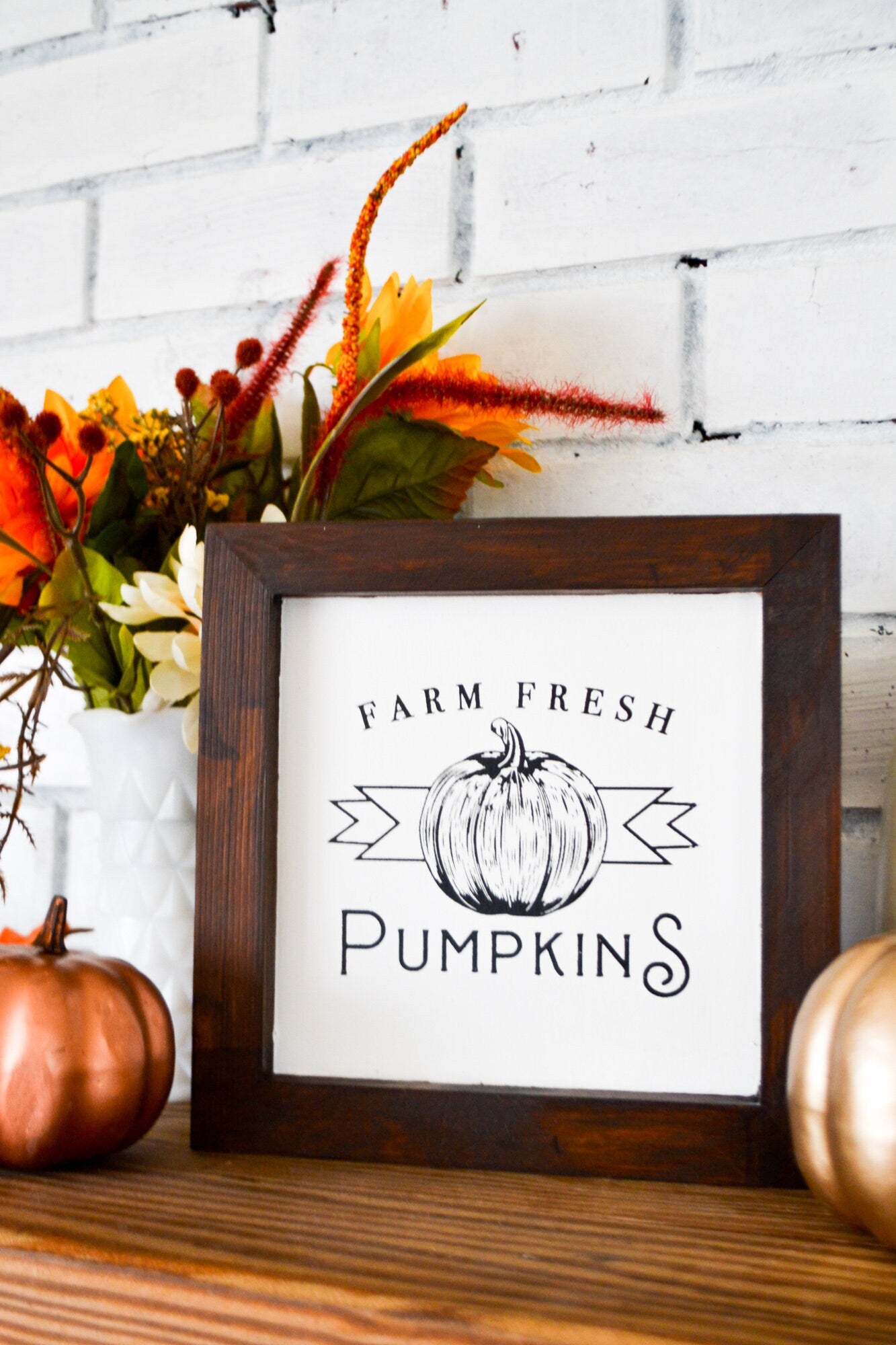 Fall Farmhouse Decor-Fall Decor-Fall Harvest Blessings-Mantel Decor-Mini House Sign-Pumpkin Decor