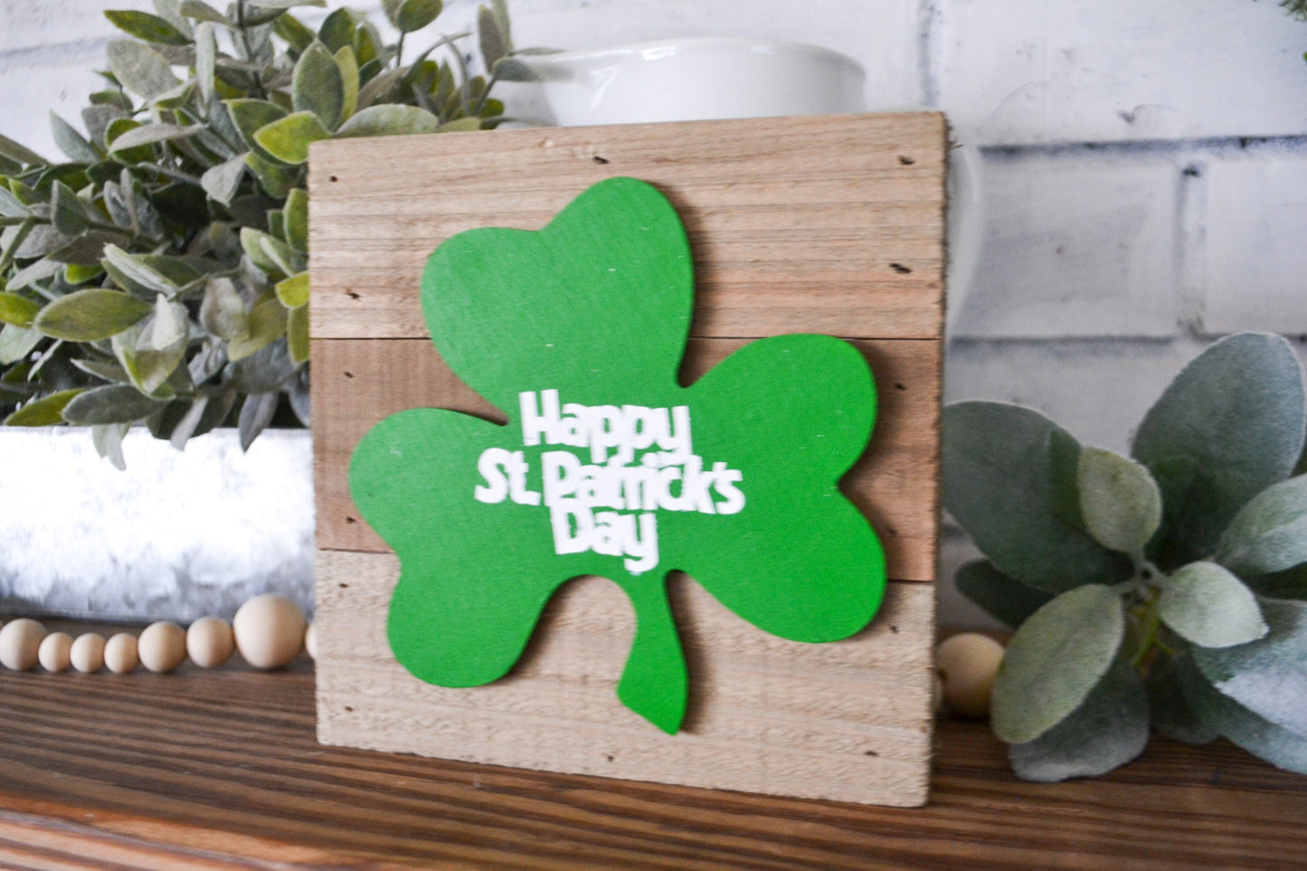 Happy St. Patrick's Day Decor-Rustic Spring Decor-Irish Decor-St. Patty's Day