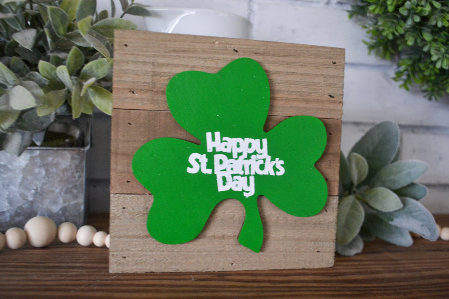 Happy St. Patrick's Day Decor-Rustic Spring Decor-Irish Decor-St. Patty's Day