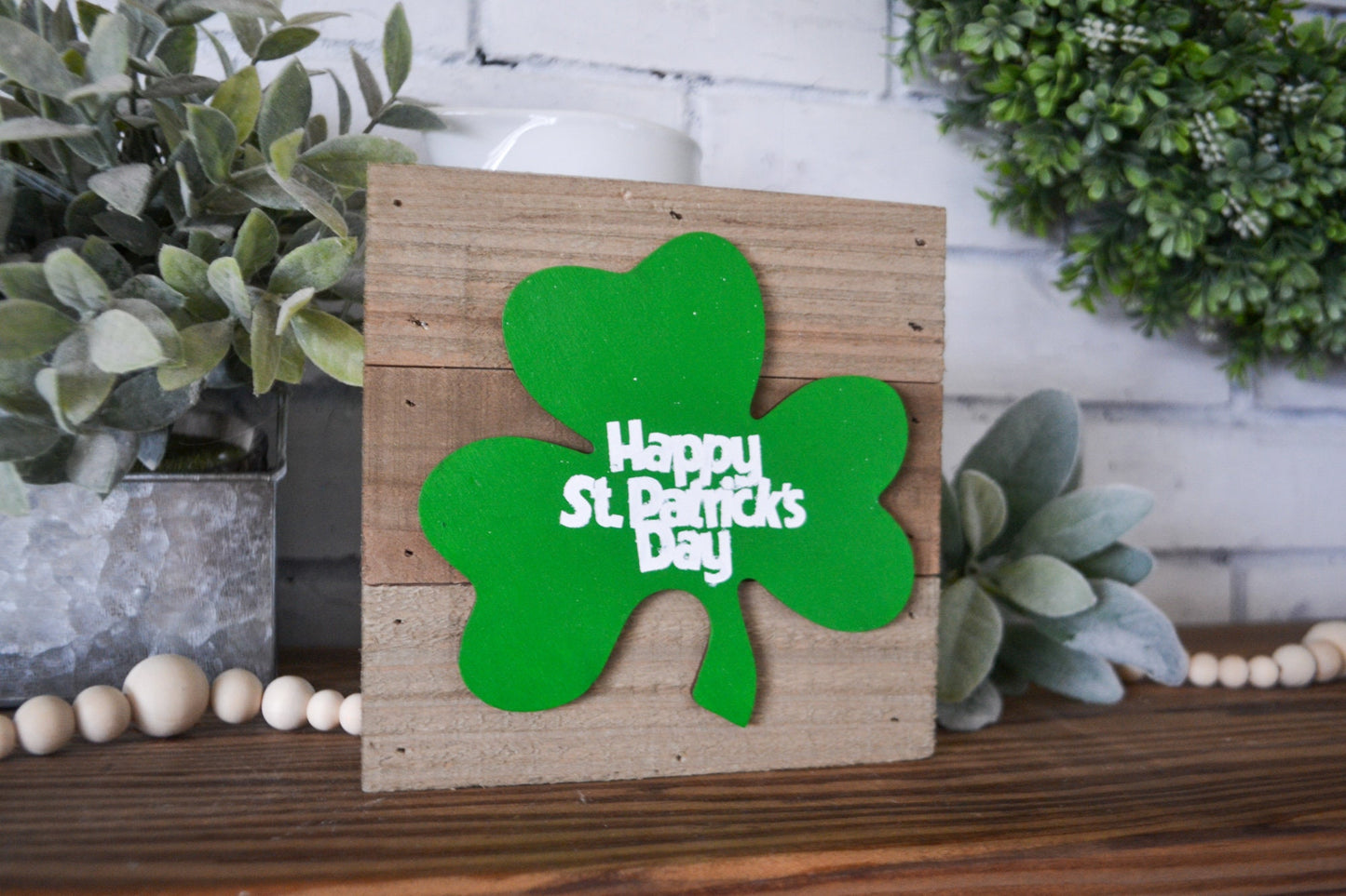 Happy St. Patrick's Day Decor-Rustic Spring Decor-Irish Decor-St. Patty's Day