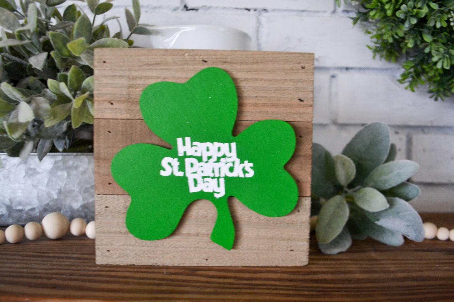 Happy St. Patrick's Day Decor-Rustic Spring Decor-Irish Decor-St. Patty's Day