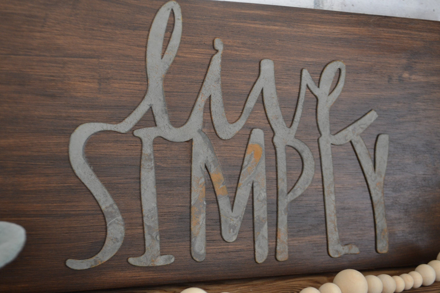 Live Simply Sign, Rustic Wood Decor, Simple Living, Inspirational Sign