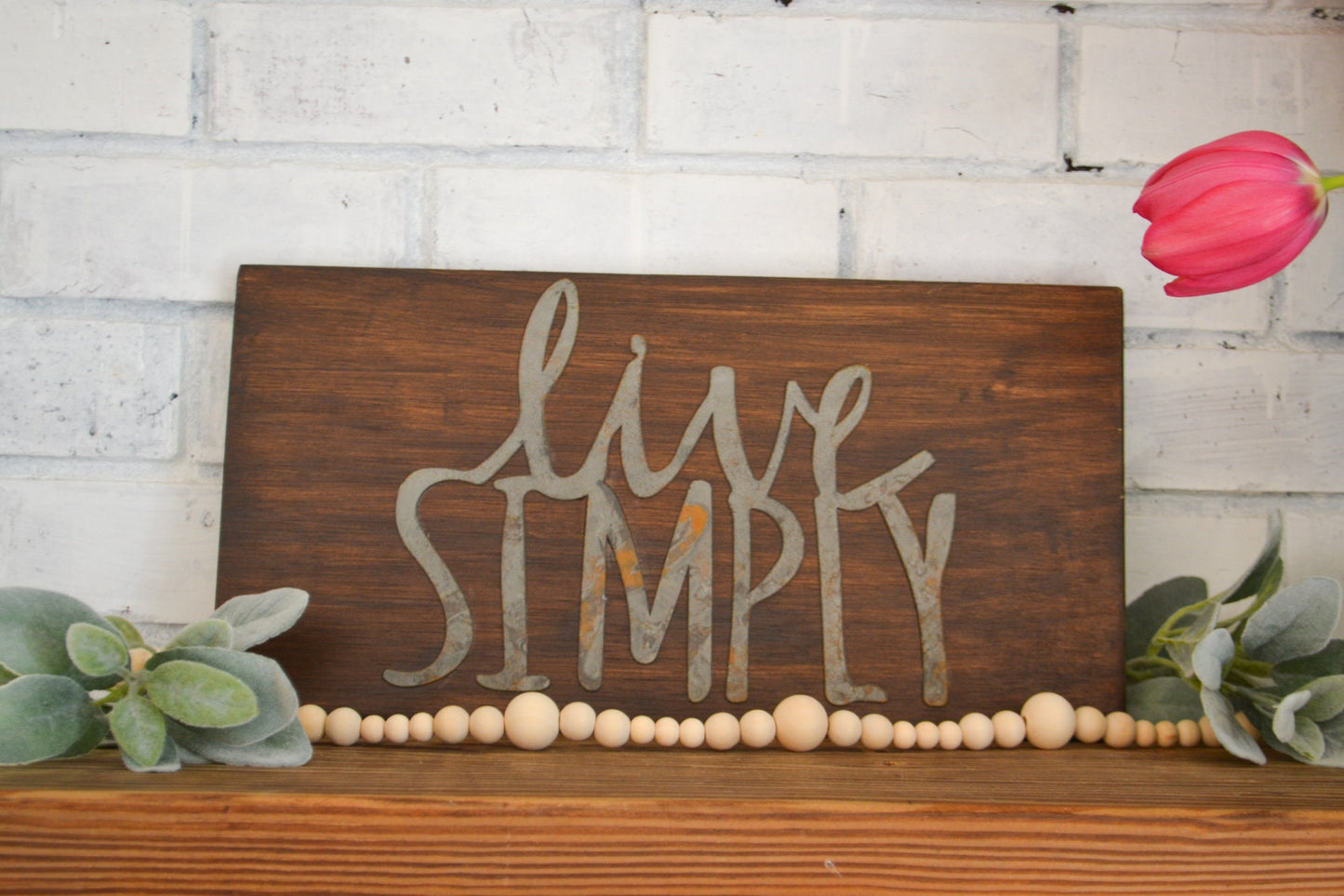 Live Simply Sign, Rustic Wood Decor, Simple Living, Inspirational Sign