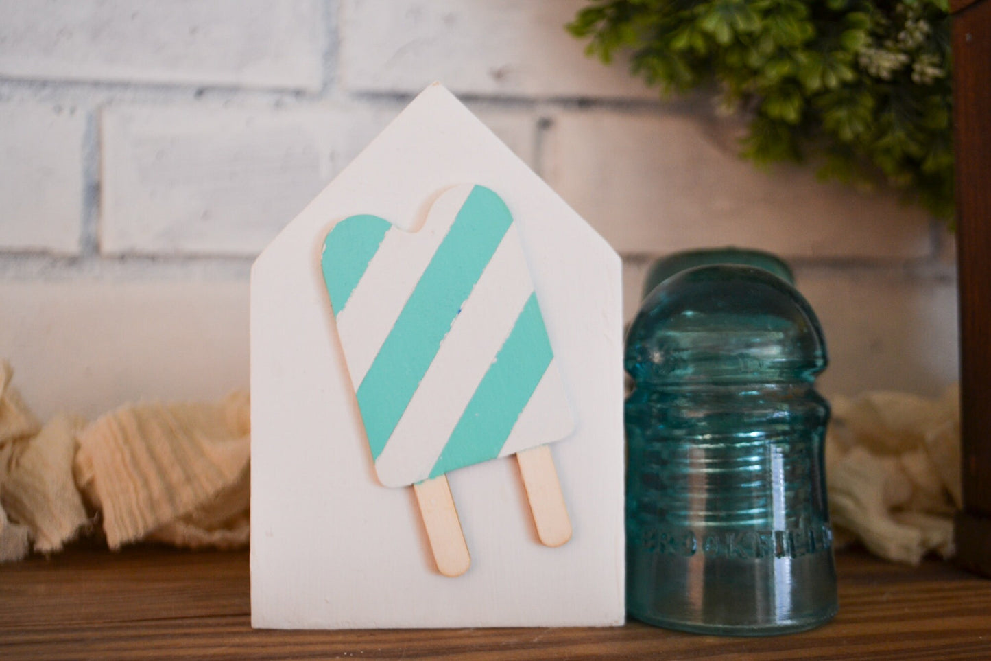 Popsicle Summer Decor- House Shaped Sign-Mini Sign Decor-Tiered Tray Decor-Farmhouse Summer