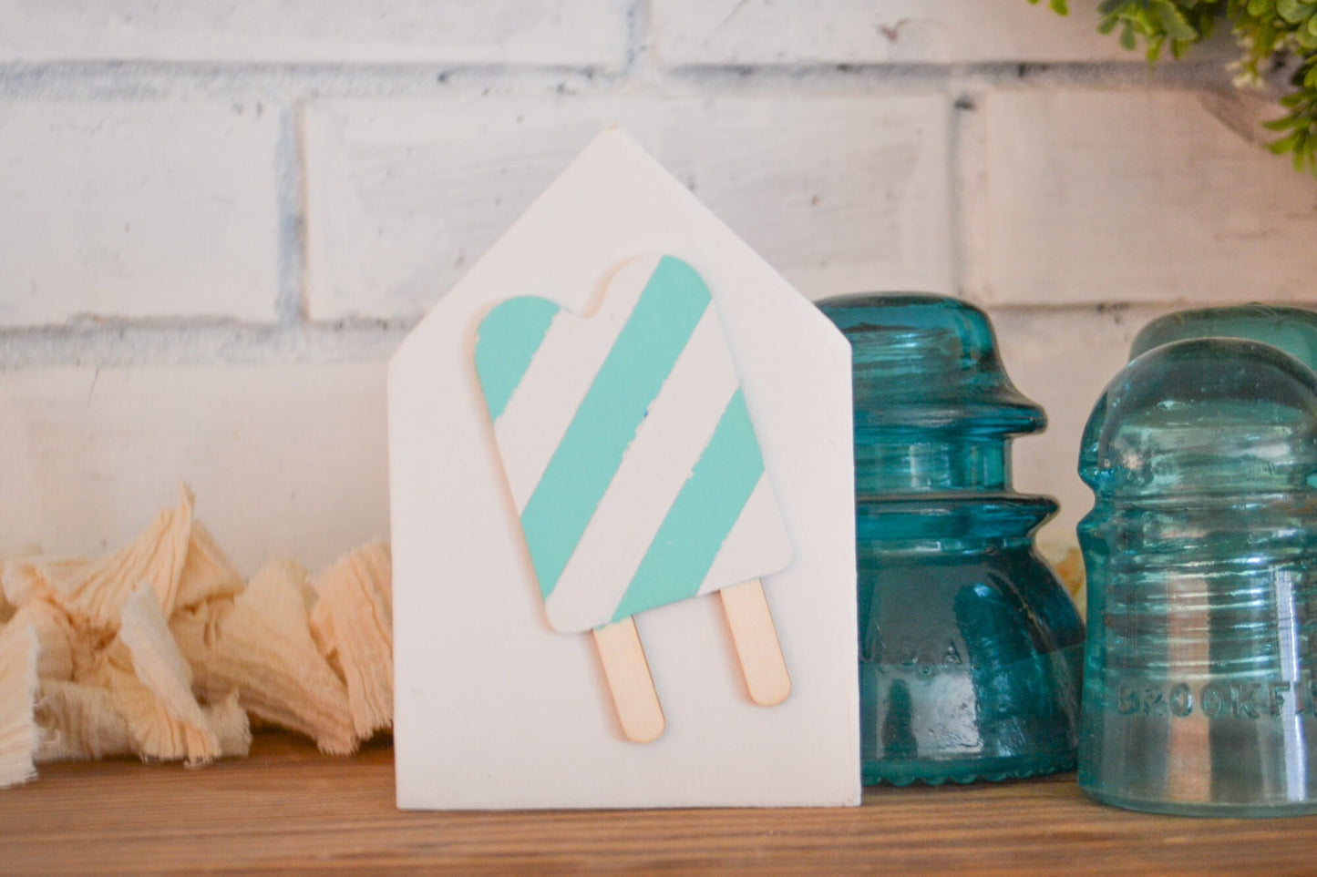 Popsicle Summer Decor- House Shaped Sign-Mini Sign Decor-Tiered Tray Decor-Farmhouse Summer