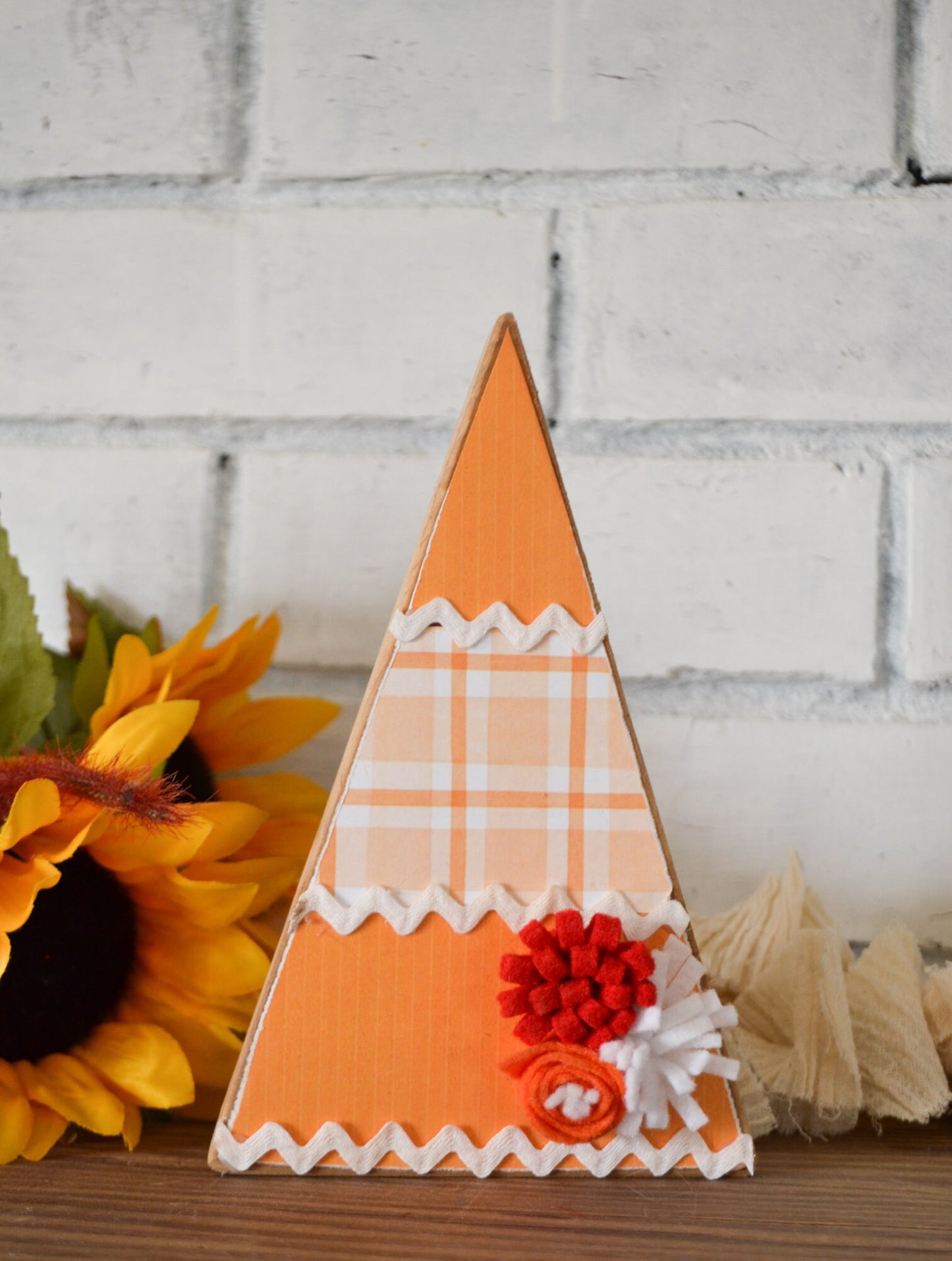 Wooden Triangle Fall Decor-Rustic Halloween Decor-Fall Farmhouse Decor-Tiered Tray Decor