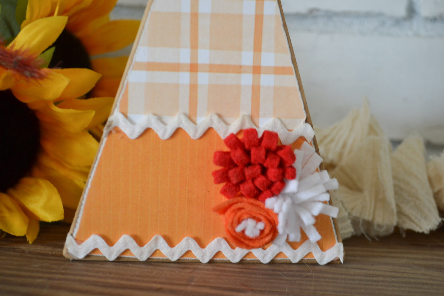 Wooden Triangle Fall Decor-Rustic Halloween Decor-Fall Farmhouse Decor-Tiered Tray Decor