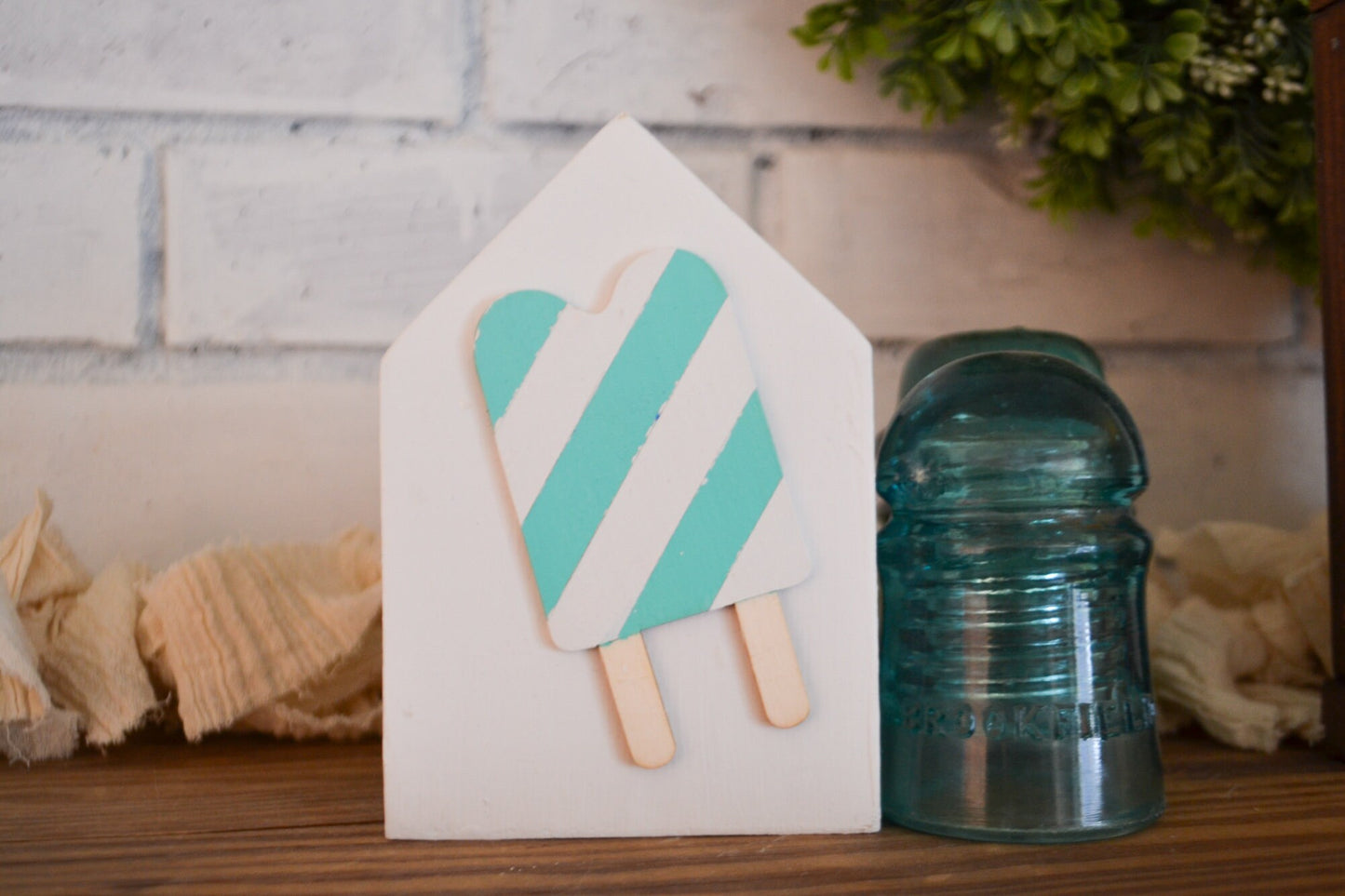 Popsicle Summer Decor- House Shaped Sign-Mini Sign Decor-Tiered Tray Decor-Farmhouse Summer