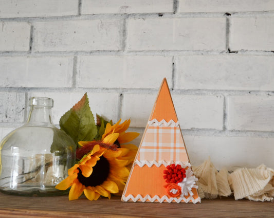 Wooden Triangle Fall Decor-Rustic Halloween Decor-Fall Farmhouse Decor-Tiered Tray Decor