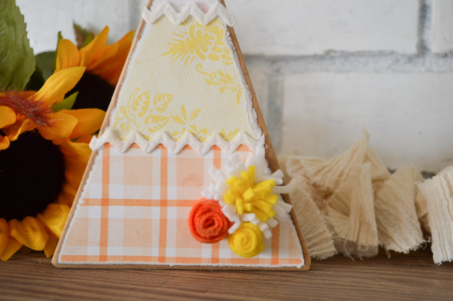 Wooden Triangle Fall Tree Decor-Rustic Halloween Decor-Fall Farmhouse Decor-Tiered Tray Decor