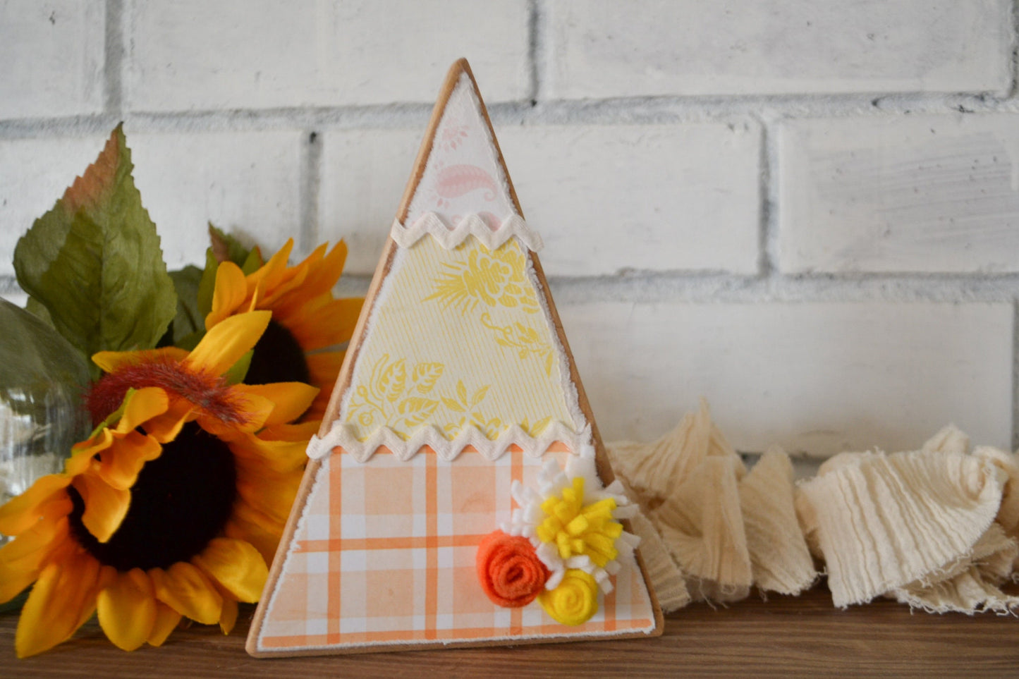 Wooden Triangle Fall Tree Decor-Rustic Halloween Decor-Fall Farmhouse Decor-Tiered Tray Decor