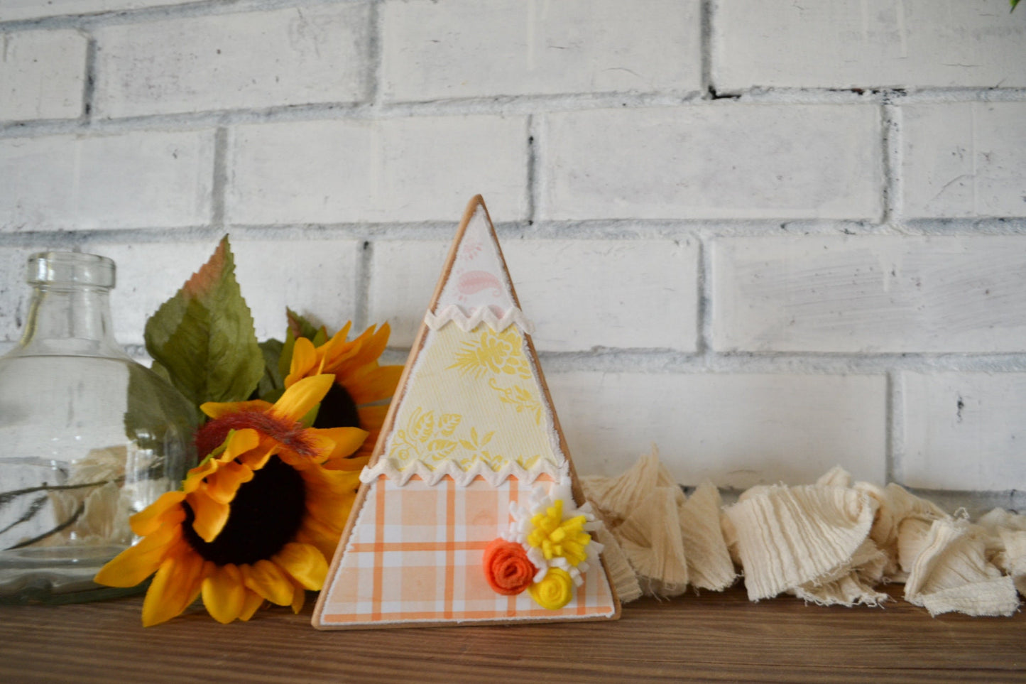 Wooden Triangle Fall Tree Decor-Rustic Halloween Decor-Fall Farmhouse Decor-Tiered Tray Decor