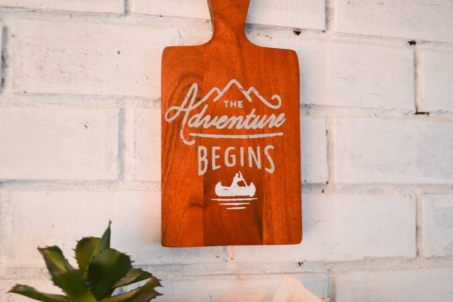 The Adventure Begins Small Sign-Solid Wood Sign-Adventure Sign-Farmhouse Sign