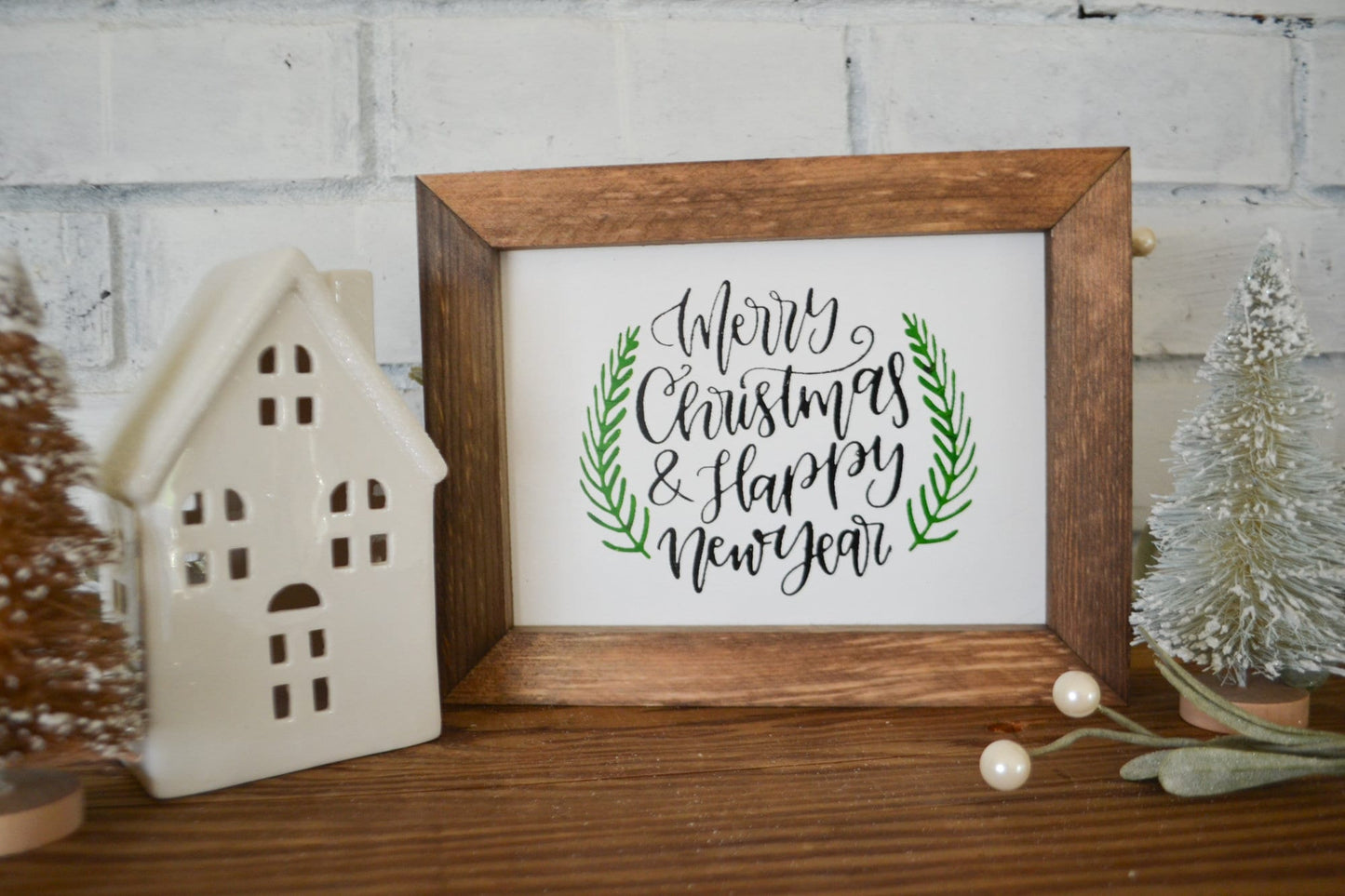 Merry Christmas & Happy New Year Sign-Merry Christmas Sign-Holiday Sign