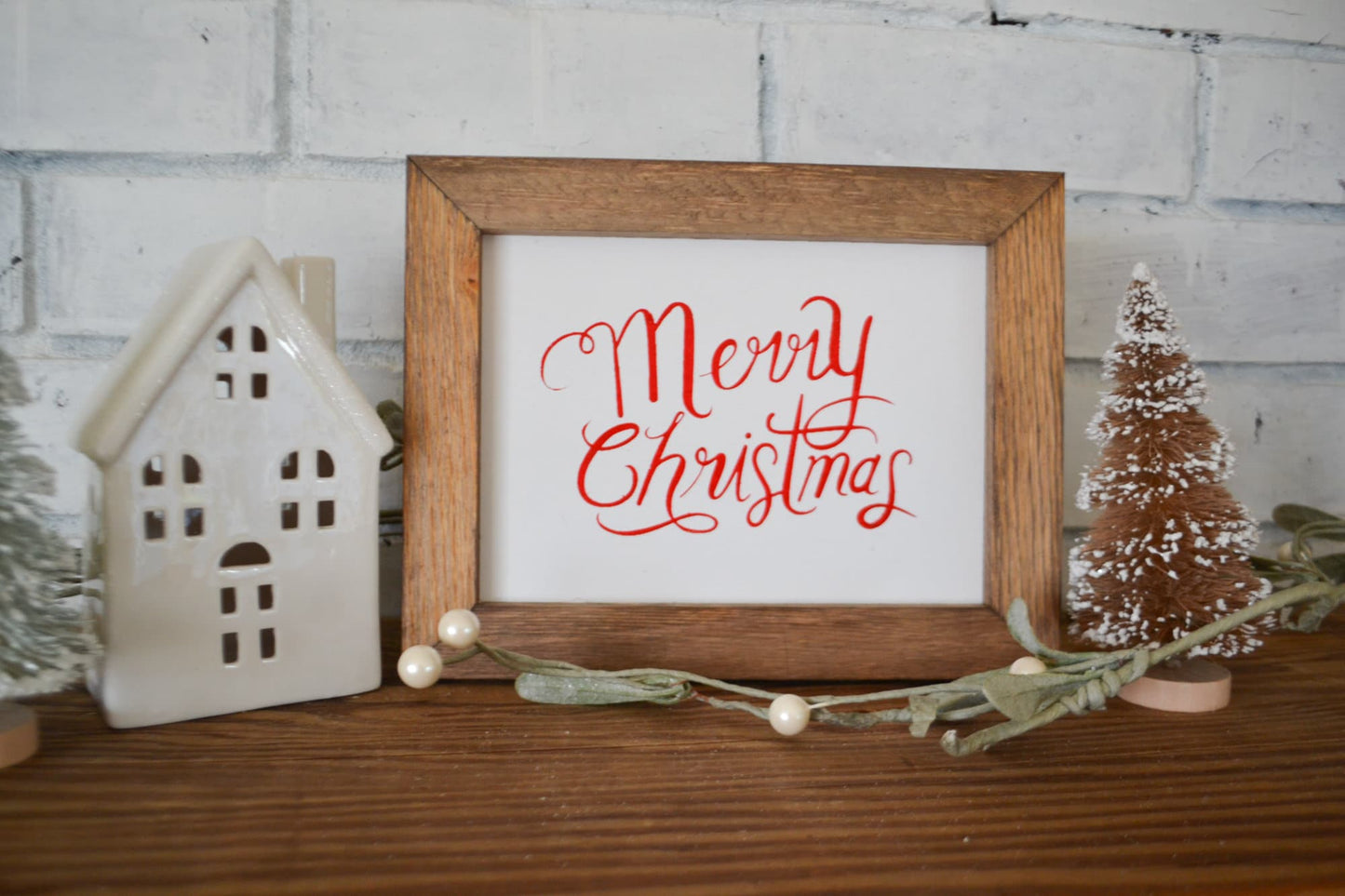 Merry Christmas Sign-Holiday Sign-Farmhouse Style Christmas-Simple Christmas Sign