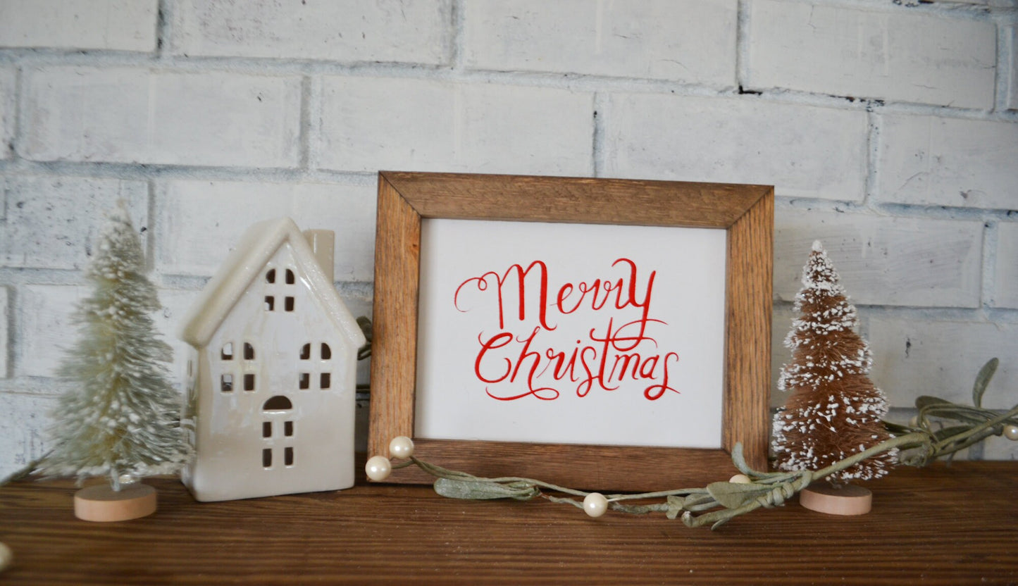 Merry Christmas Sign-Holiday Sign-Farmhouse Style Christmas-Simple Christmas Sign