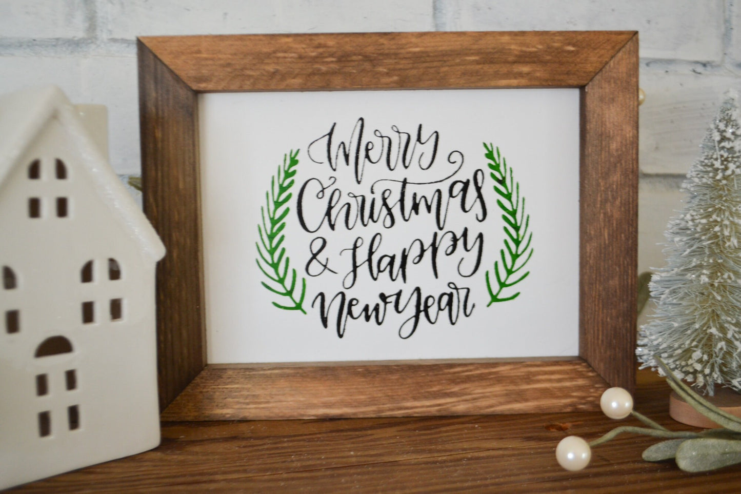 Merry Christmas & Happy New Year Sign-Merry Christmas Sign-Holiday Sign