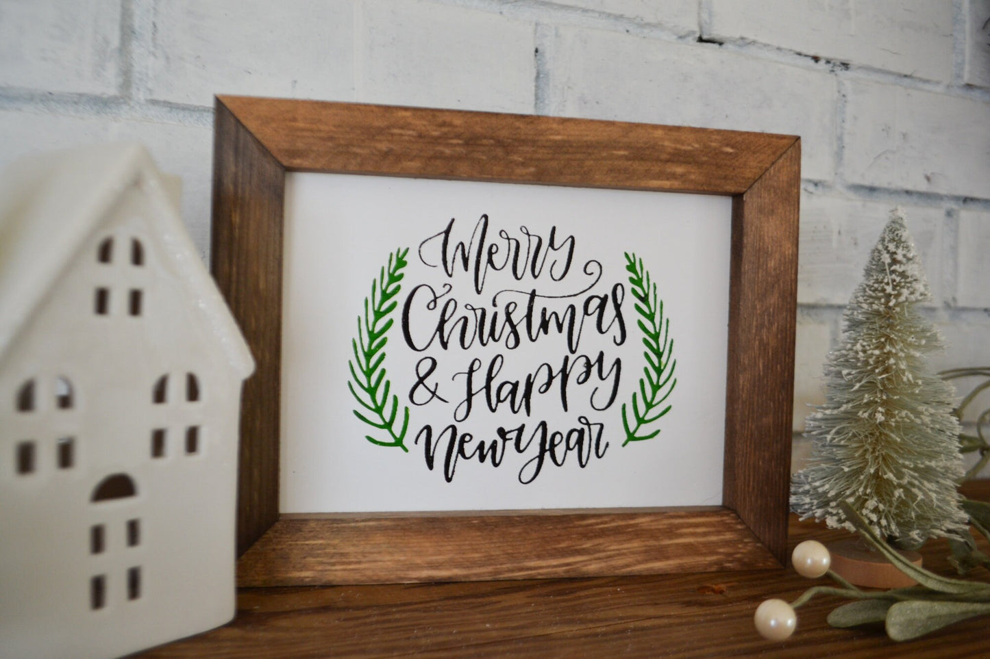 Merry Christmas & Happy New Year Sign-Merry Christmas Sign-Holiday Sign