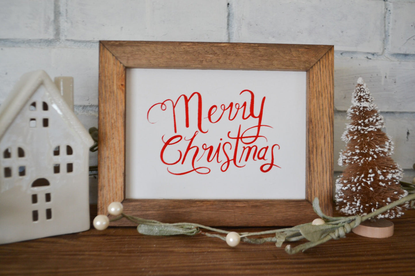 Merry Christmas Sign-Holiday Sign-Farmhouse Style Christmas-Simple Christmas Sign