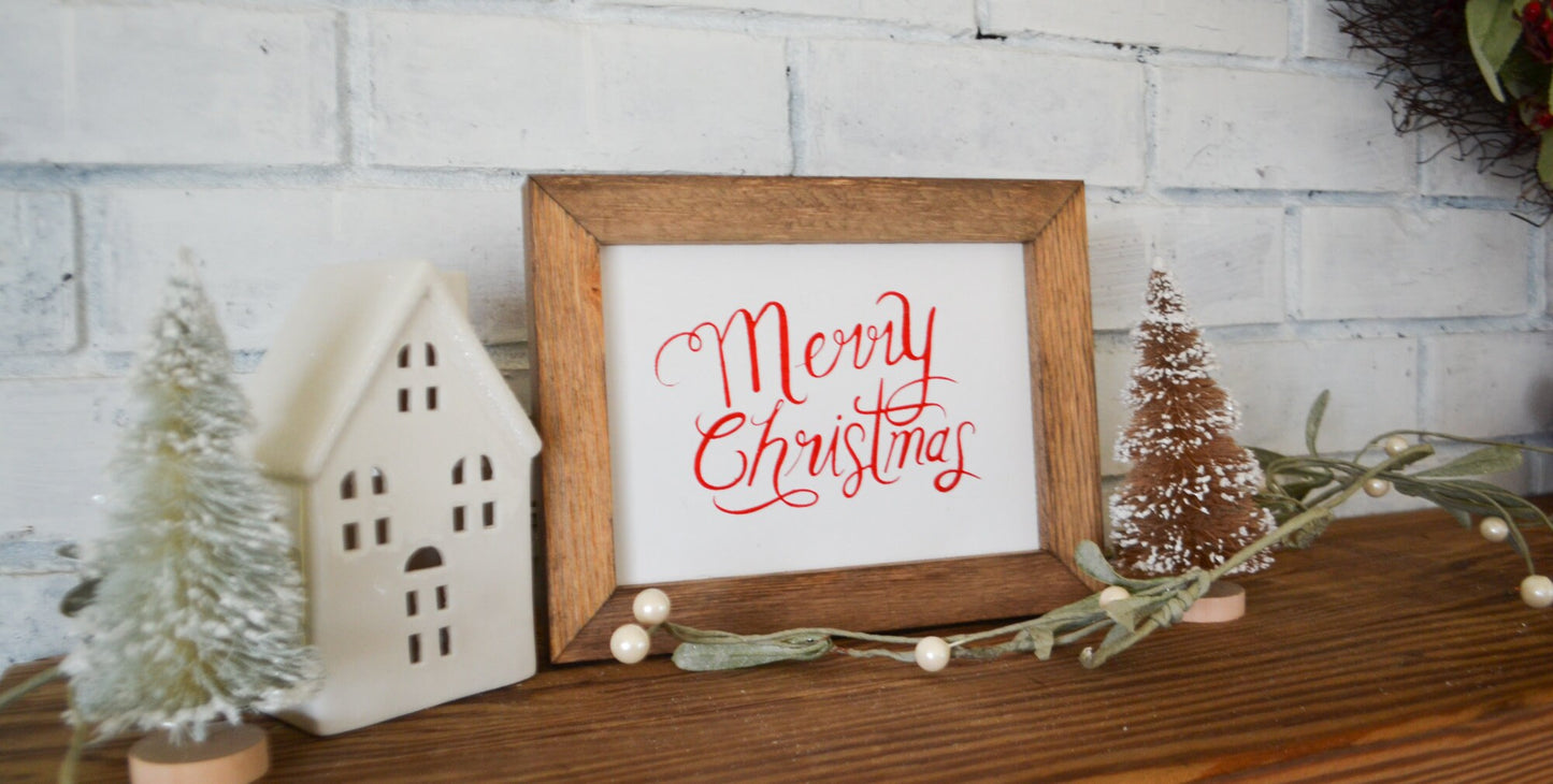 Merry Christmas Sign-Holiday Sign-Farmhouse Style Christmas-Simple Christmas Sign