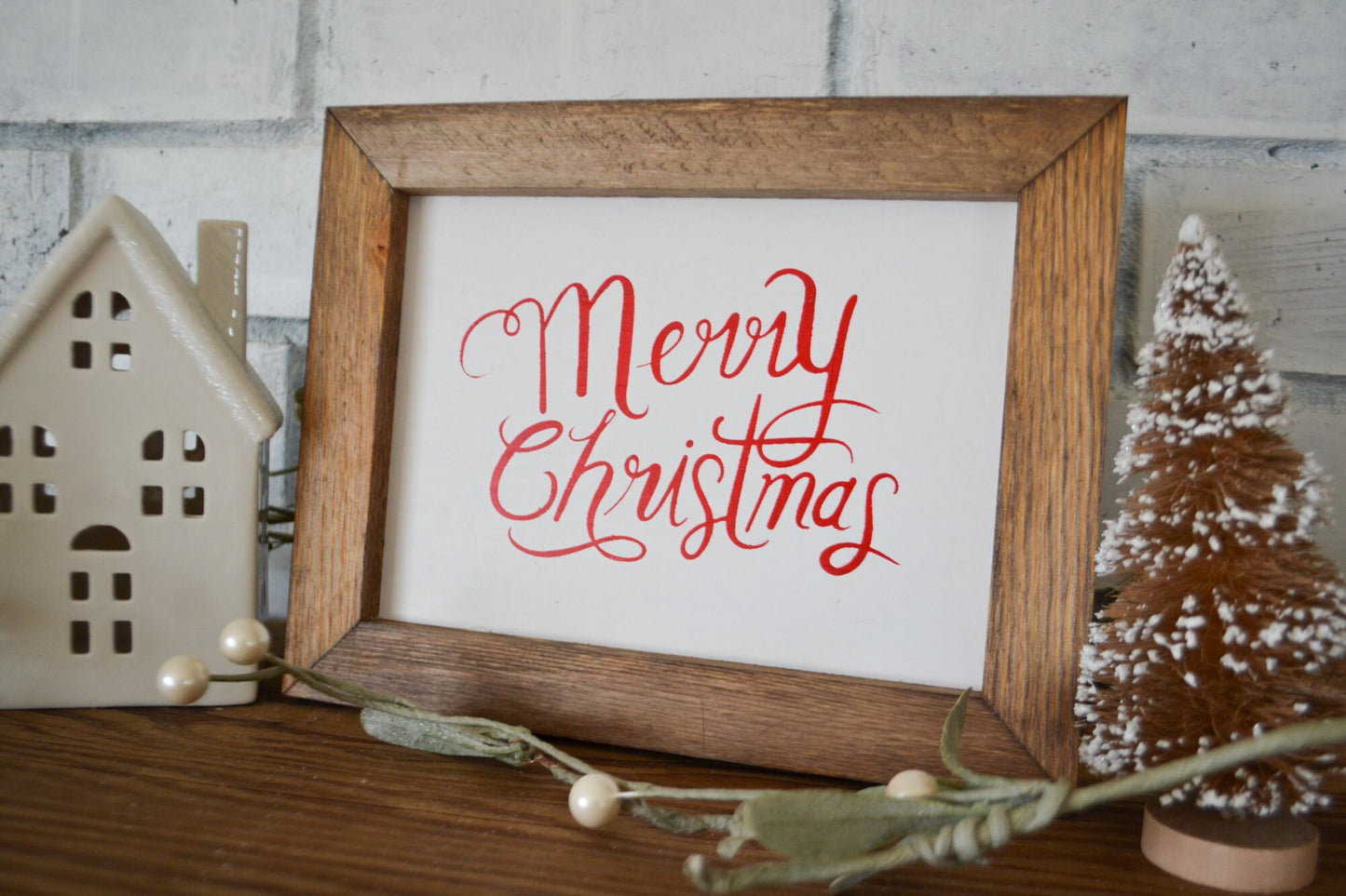 Merry Christmas Sign-Holiday Sign-Farmhouse Style Christmas-Simple Christmas Sign