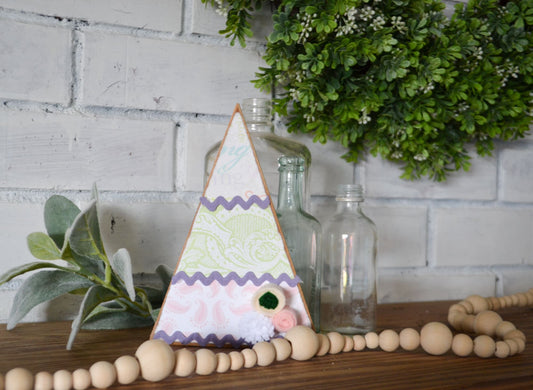 Wooden Triangle Spring Decor-Rustic Spring Decor-Spring Farmhouse Decor-Tiered Tray Decor