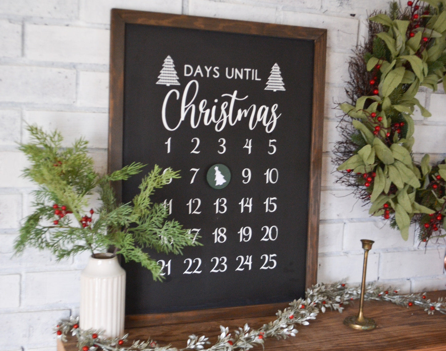 Christmas Countdown Calendar Hanging Advent Calendar Christmas Countdown Christmas Decor Farmhouse Christmas