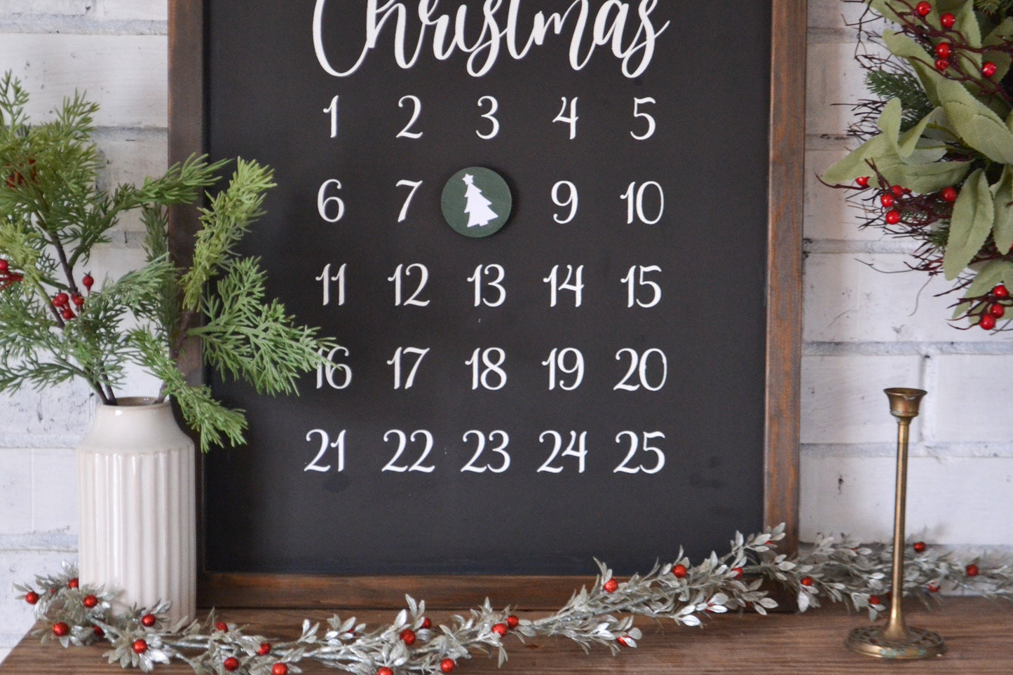 Christmas Countdown Calendar Hanging Advent Calendar Christmas Countdown Christmas Decor Farmhouse Christmas