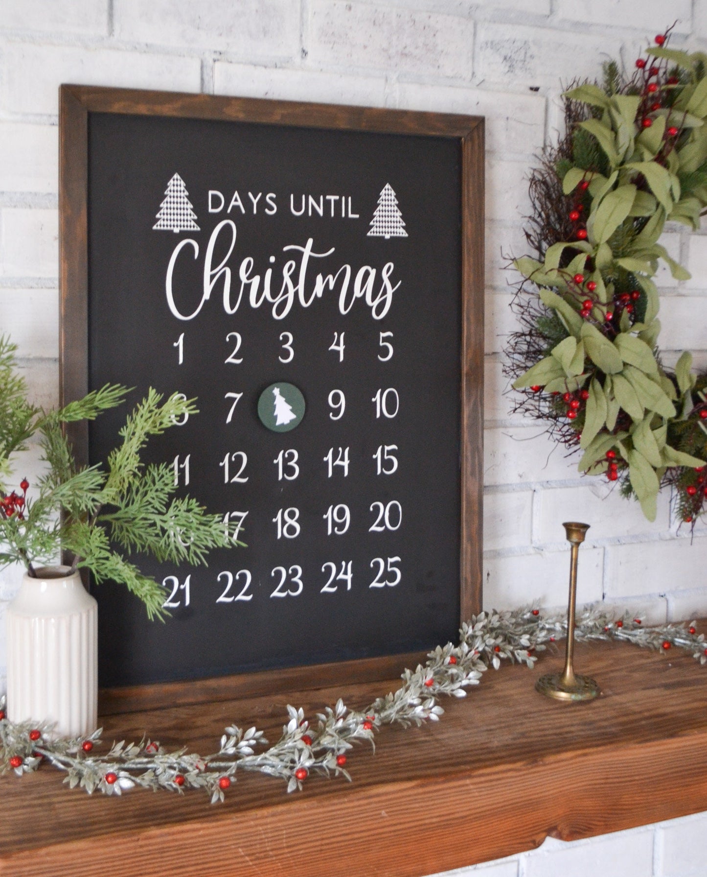 Christmas Countdown Calendar Hanging Advent Calendar Christmas Countdown Christmas Decor Farmhouse Christmas