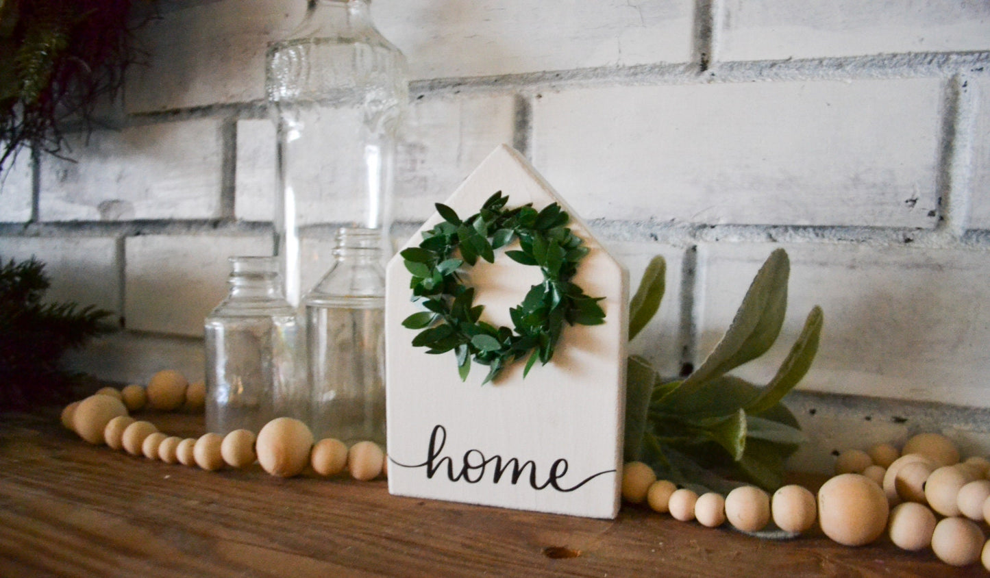 Mini Home Wreath House Decor-Mini Sign Decor-Tiered Tray Decor