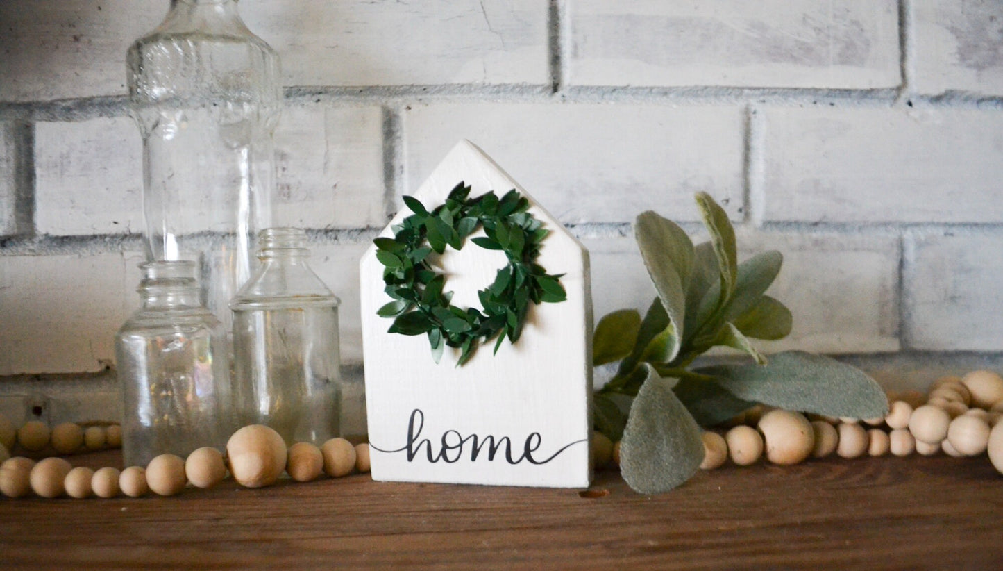 Mini Home Wreath House Decor-Mini Sign Decor-Tiered Tray Decor-Farmhouse Decor