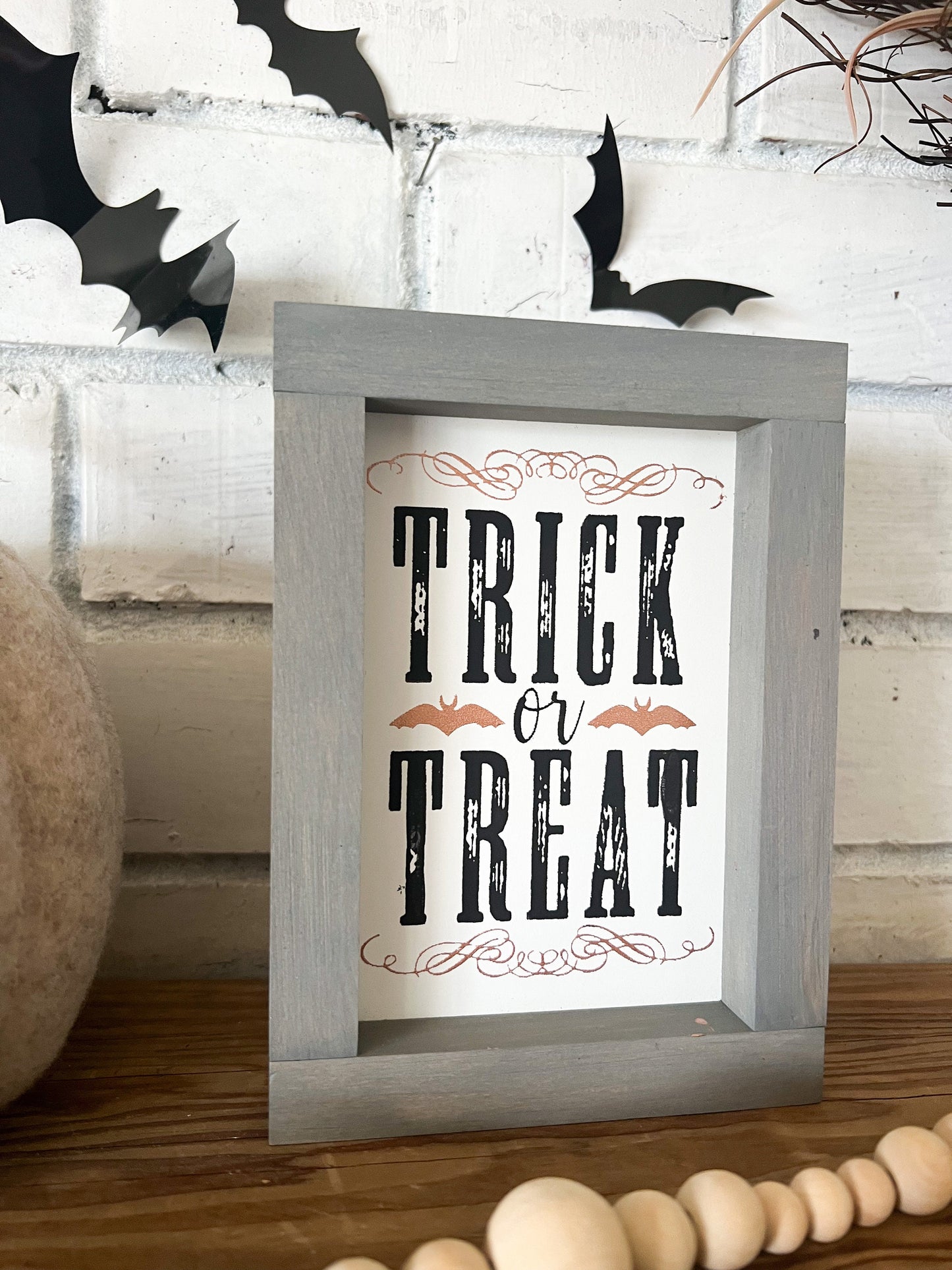 Halloween Sign, Fall Decor, Tiered Tray Decor, Trick or Treat, Fall Love, Autumn Decor