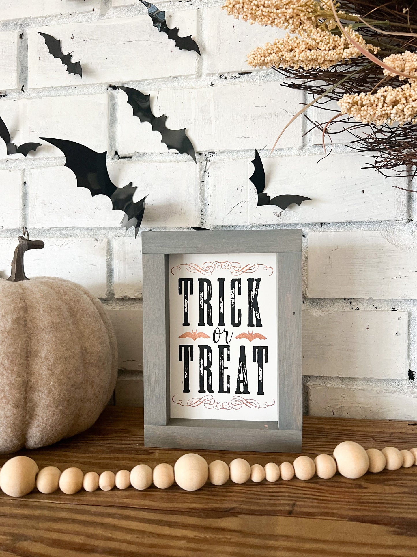 Halloween Sign, Fall Decor, Tiered Tray Decor, Trick or Treat, Fall Love, Autumn Decor